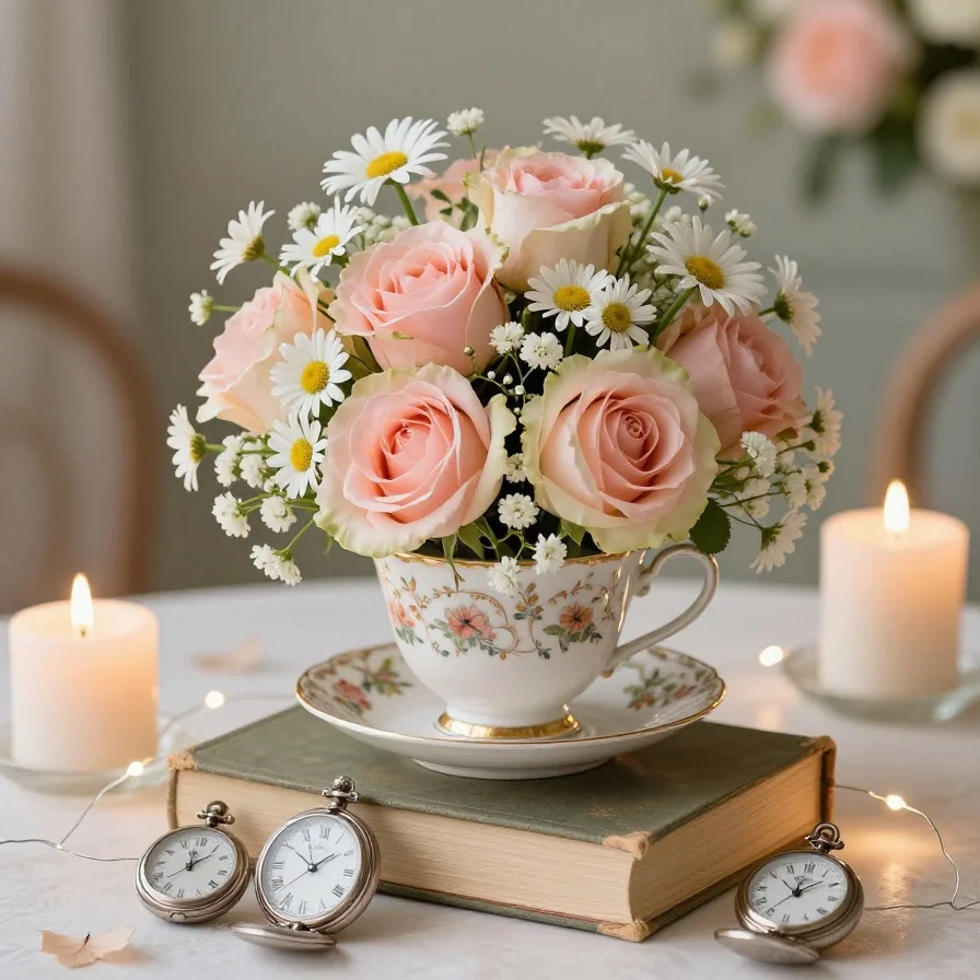DIY Floral Teacup Centerpiece