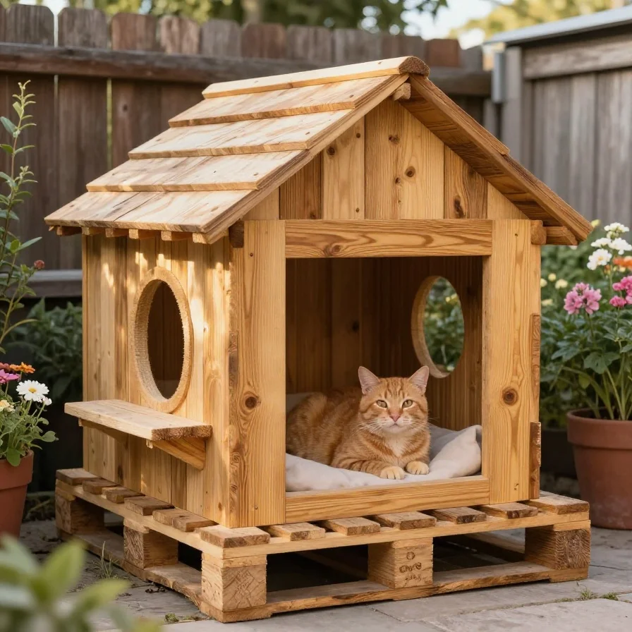 DIY Pallet Cat House