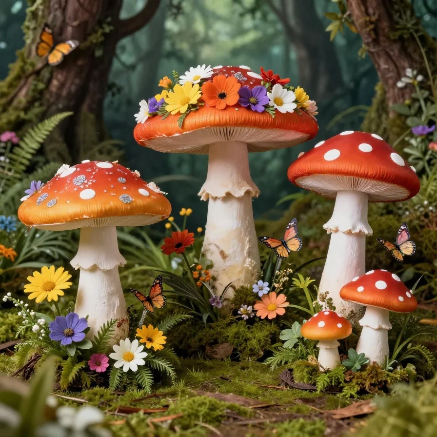 Floral Mushroom Decorations