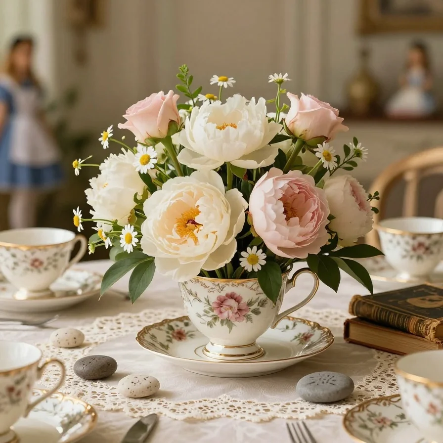 Floral Teacup Centerpiece
