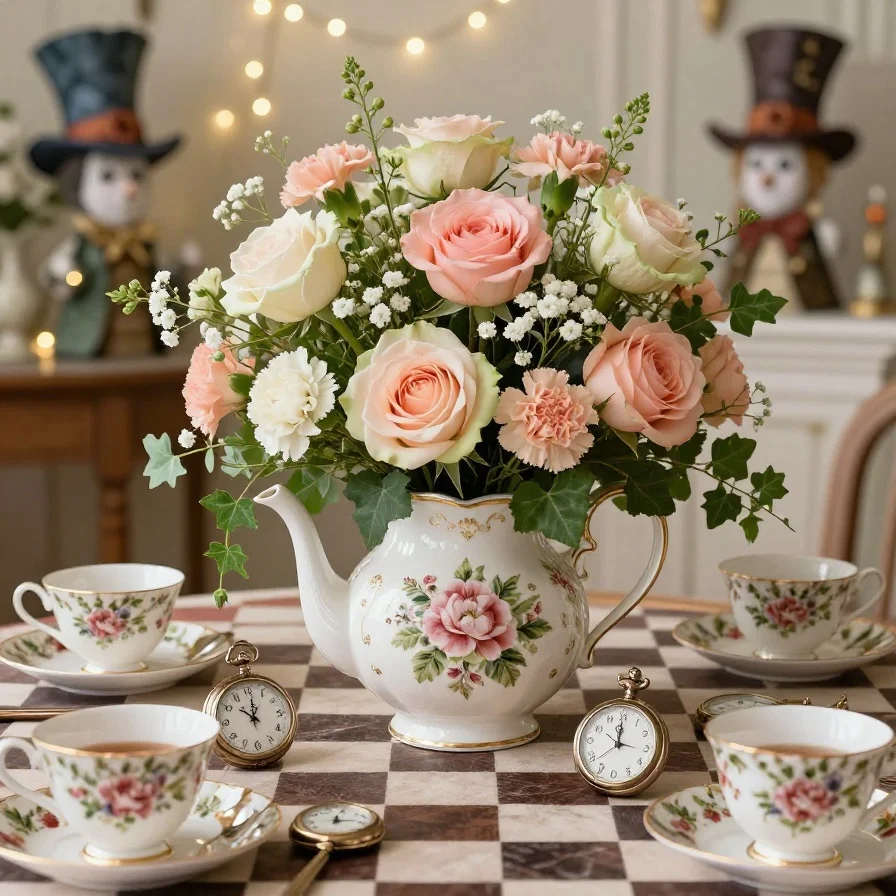 Floral Teapot Centerpiece