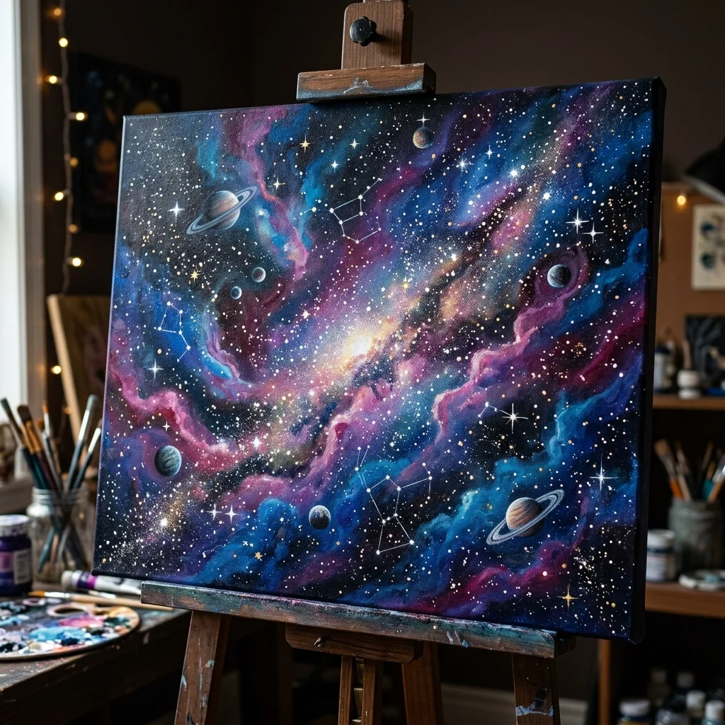 Galaxy Night Sky DIY Canvas Art Painting