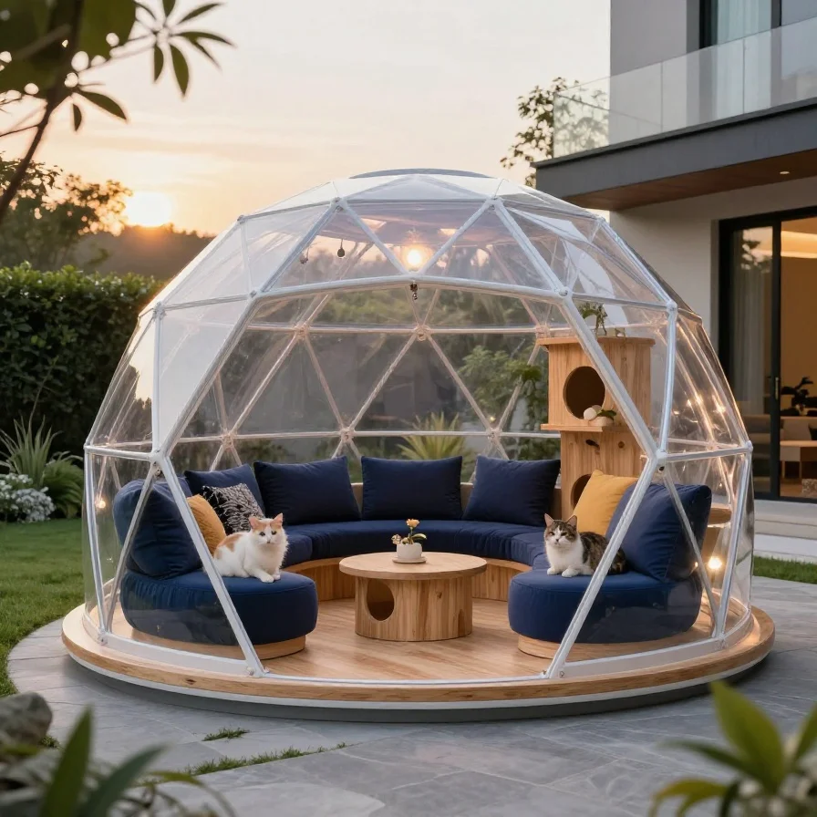 Geodesic Dome Cat House