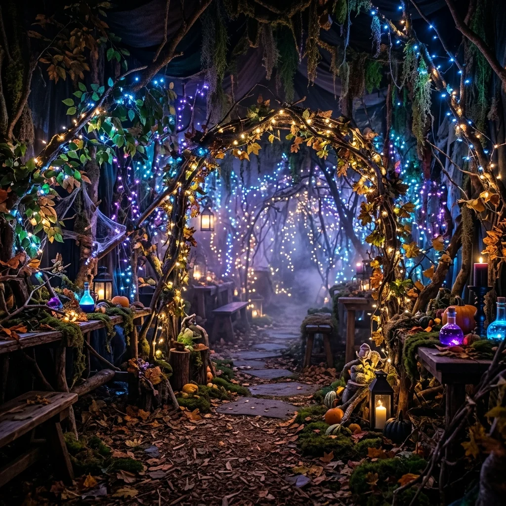 Create a Haunted Forest with Twinkling Lights 