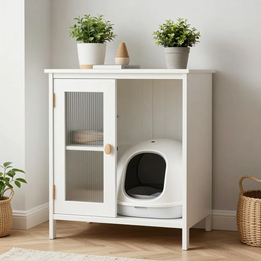 Hidden Litter Box Cabinet