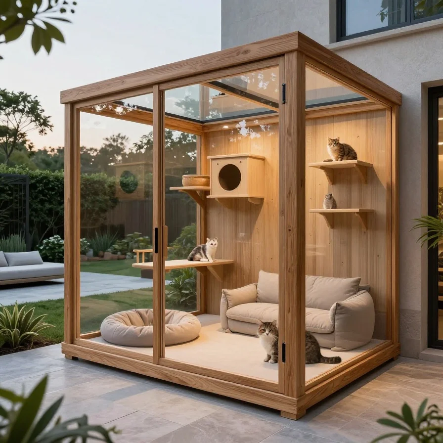 Luxury Cat Enclosure with Heated Flooring