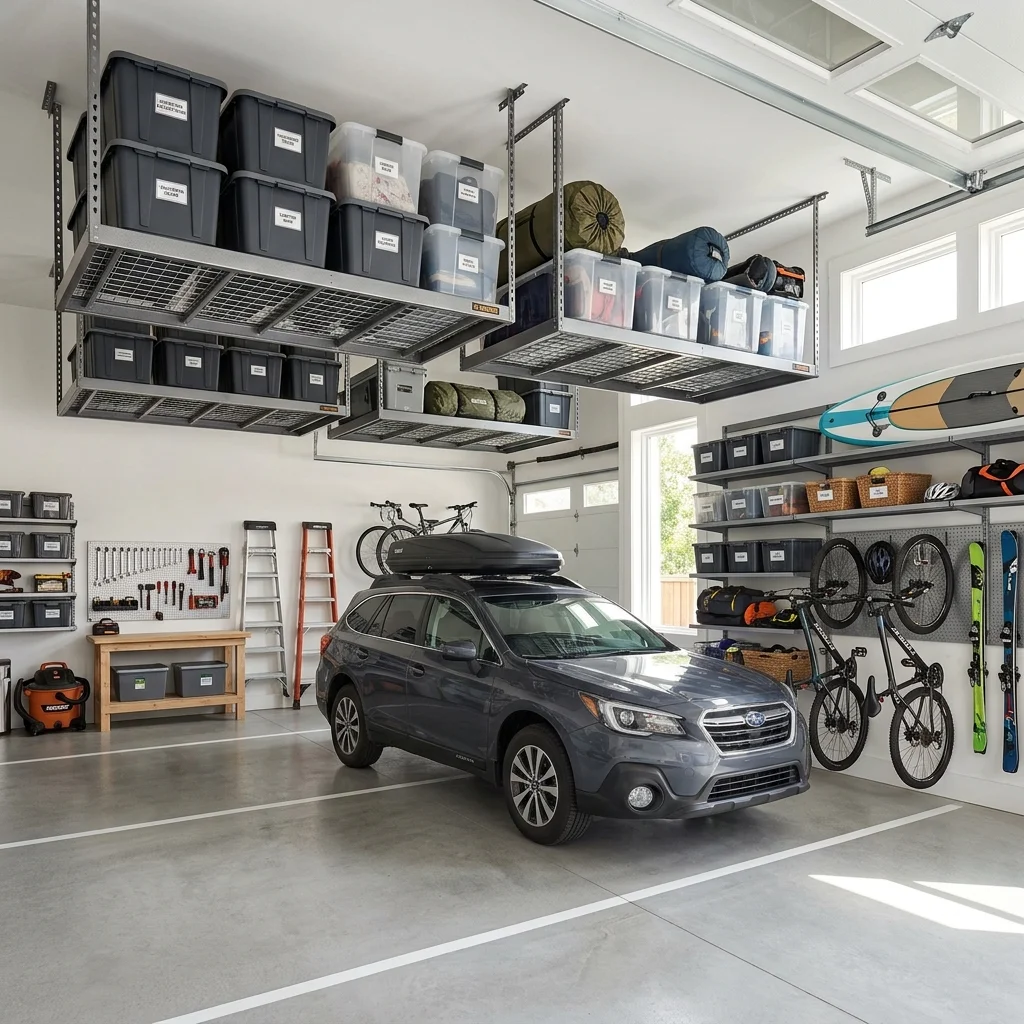 Overhead Storage Racks for Infrequently Used Items