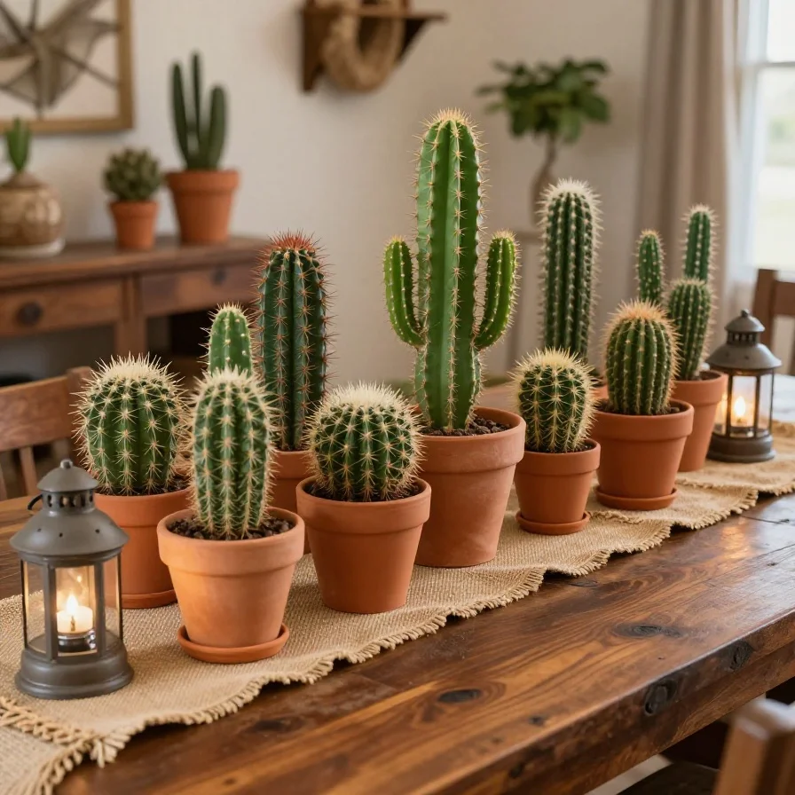 Potted Cactus Centerpieces