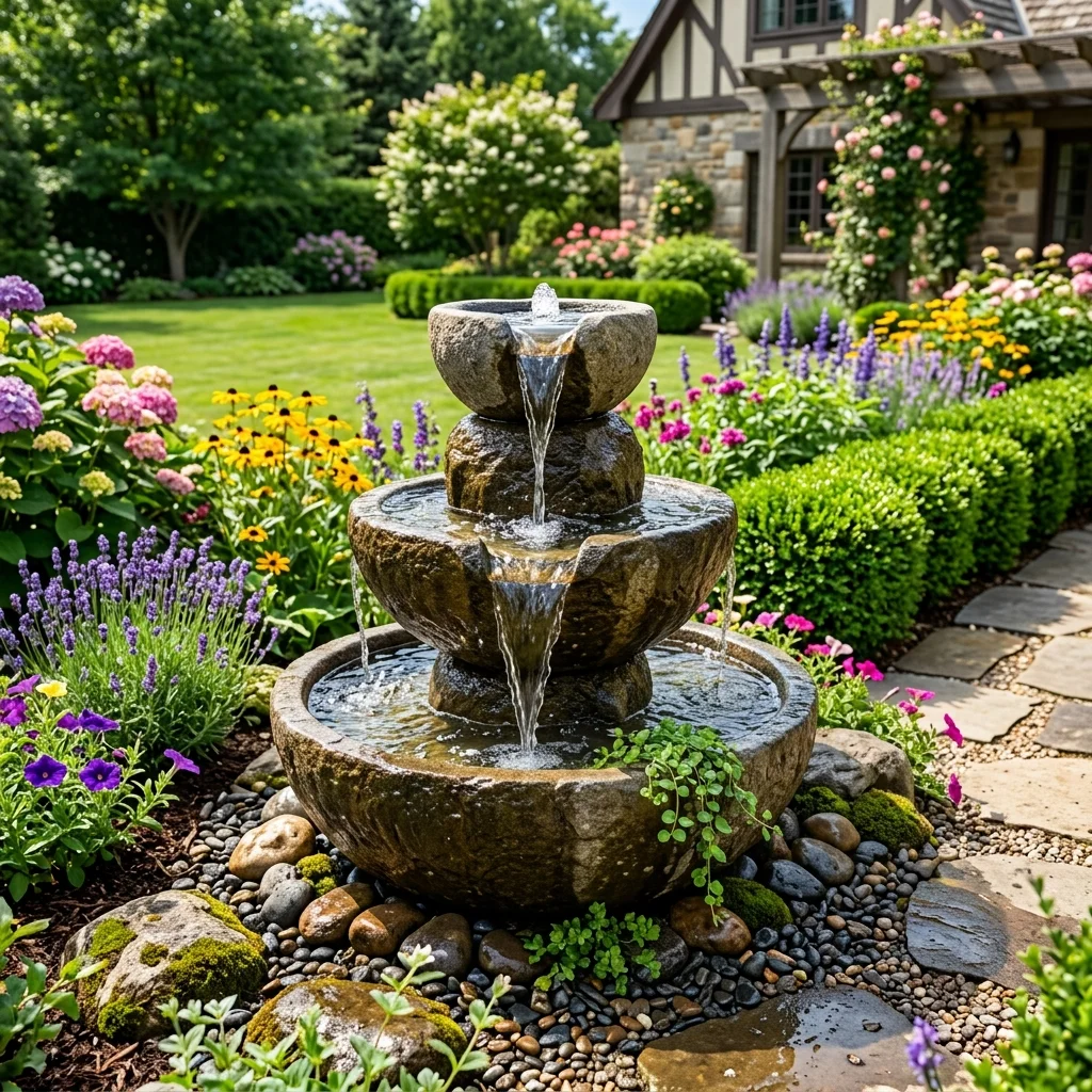 Tiered Solar Fountain