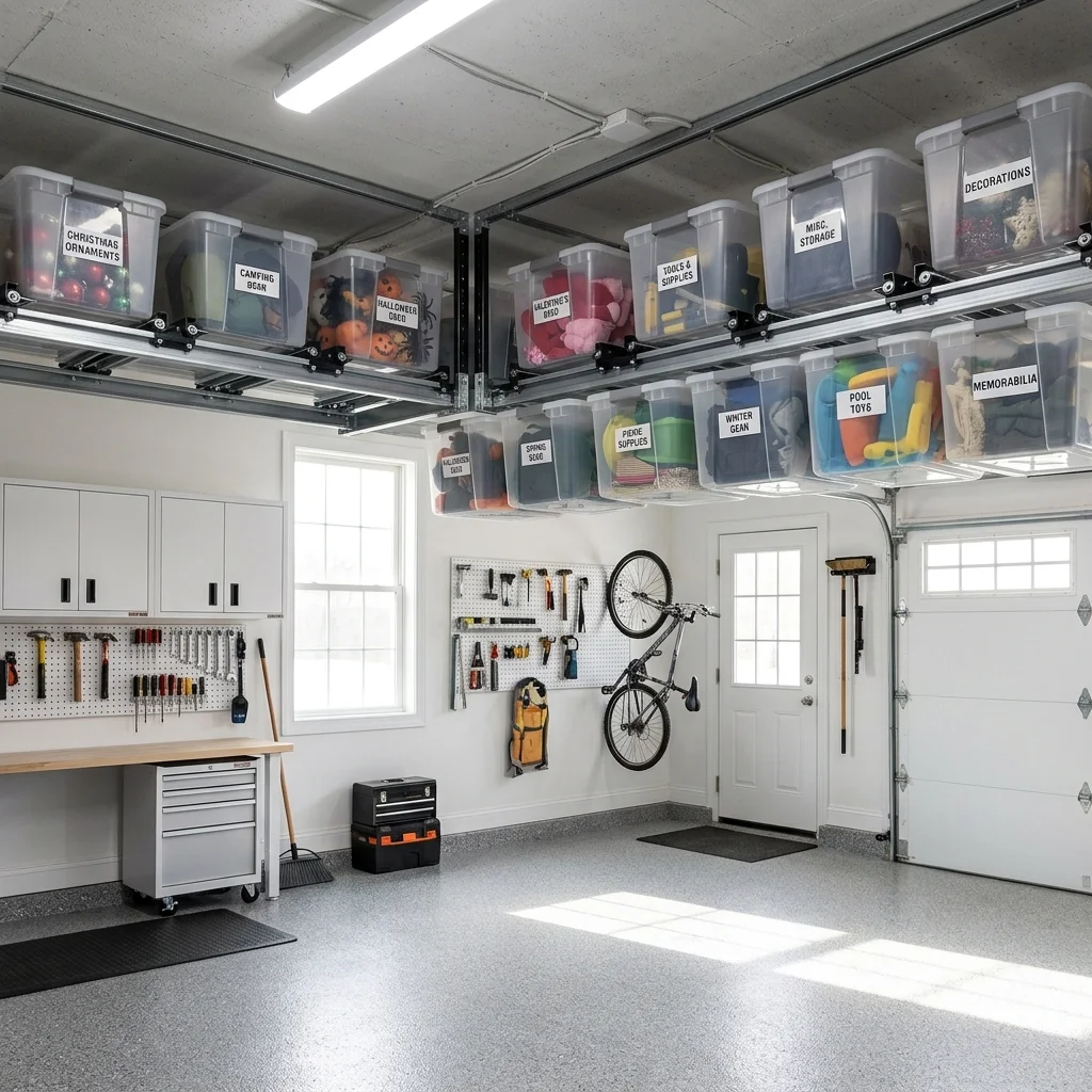 Utilize Overhead Storage with Sliding Bins