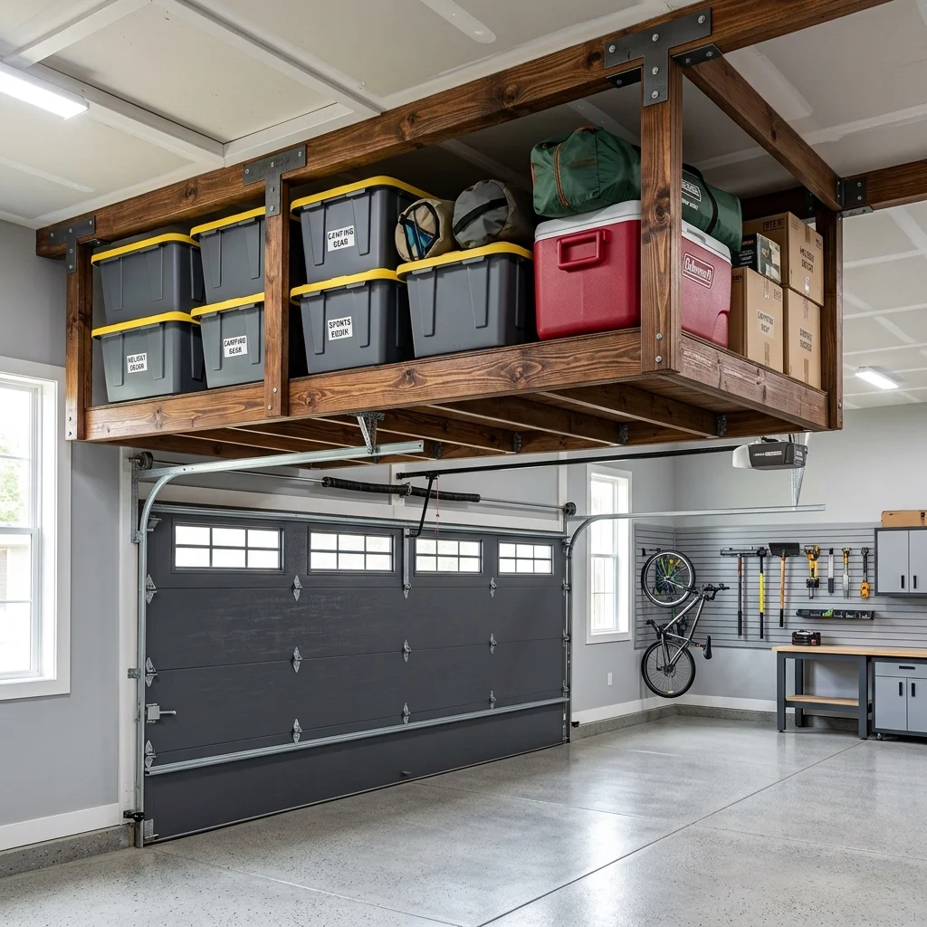 Utilize Overhead Storage with a DIY Garage Ceiling Rack
