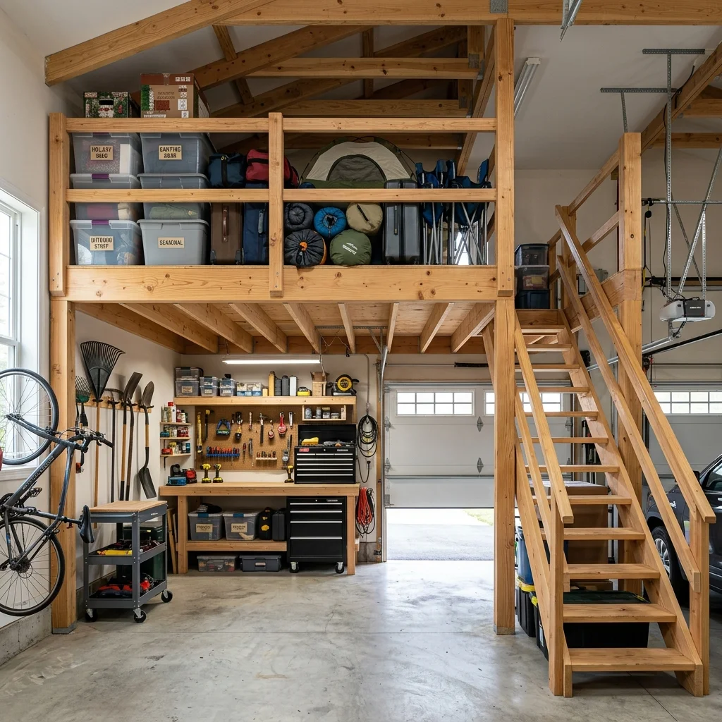 Utilize Overhead Storage with a DIY Garage Loft