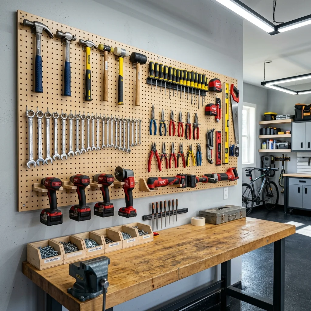Utilize Vertical Space with a Pegboard