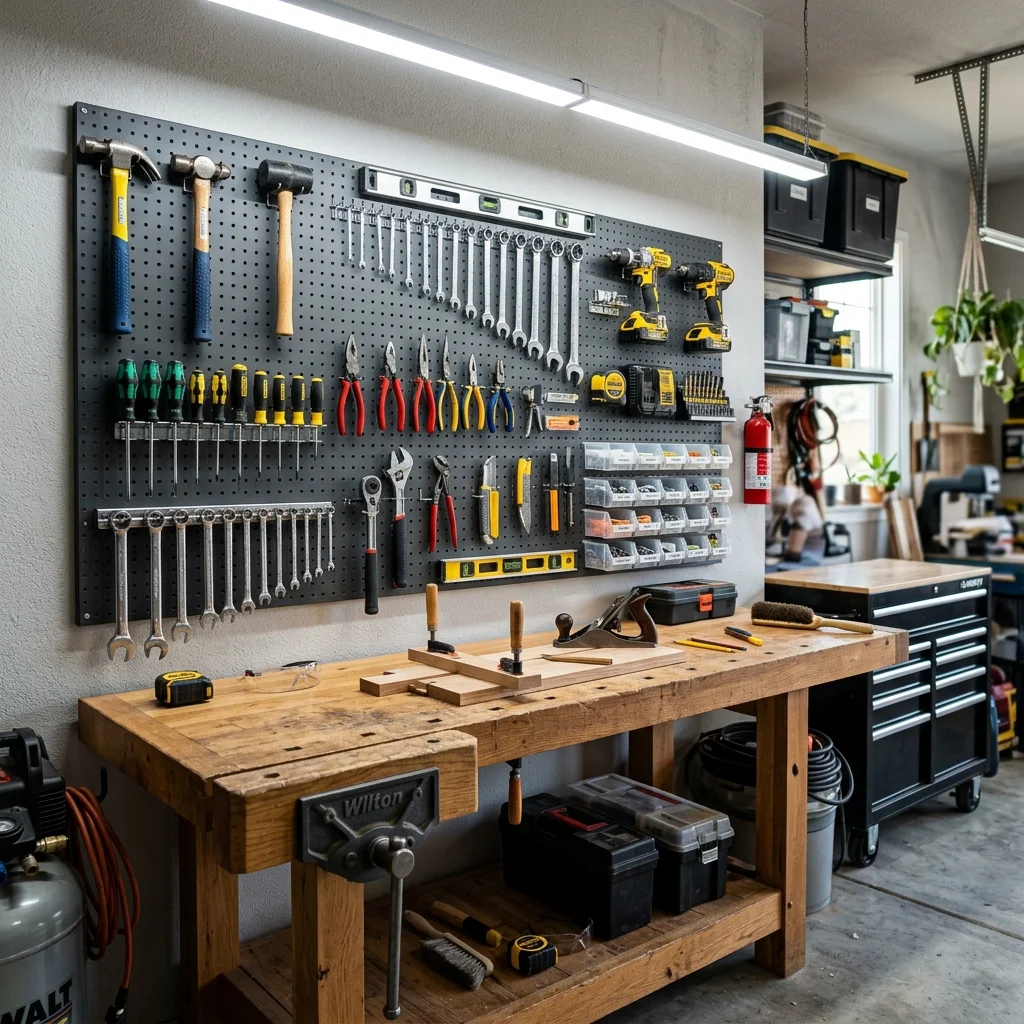 Utilize a Pegboard for Hanging Tools