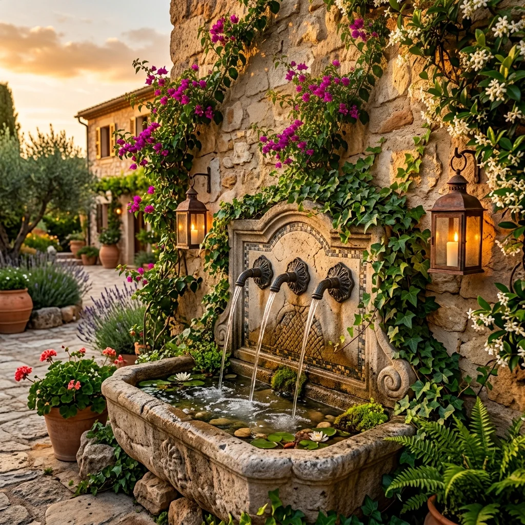 Wall-Mounted Solar Fountain