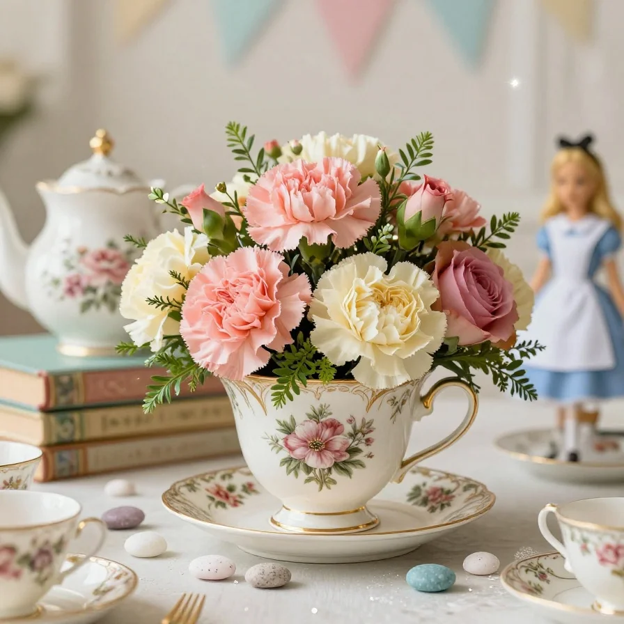 Whimsical Floral Teacup Centerpiece