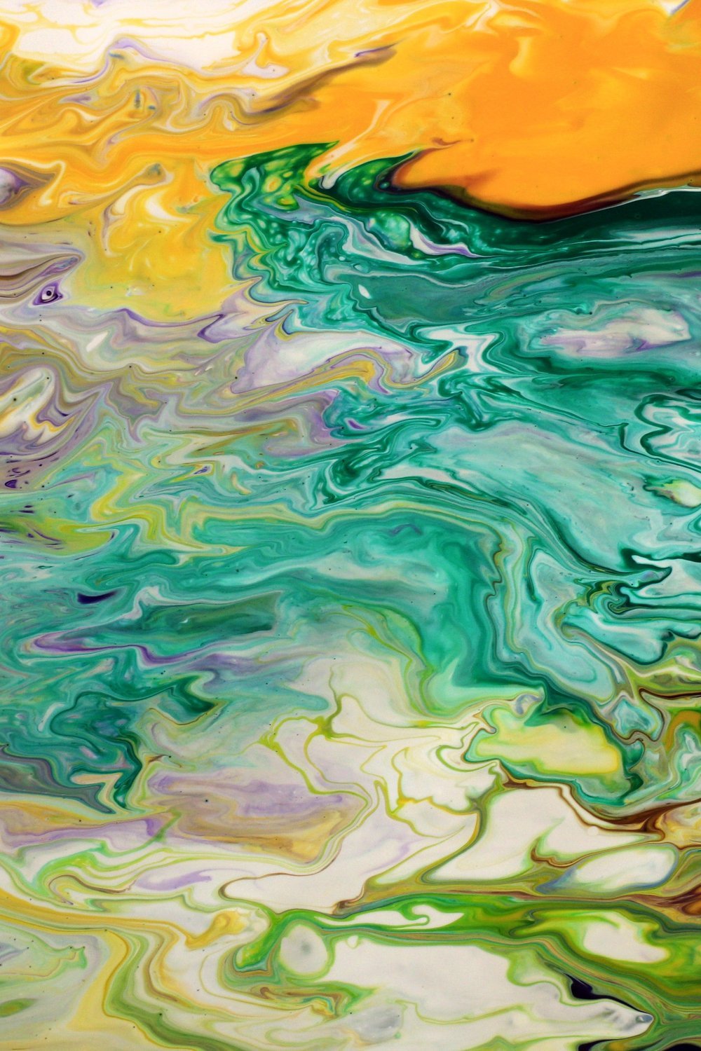 Abstract Fluid Pour Painting on Canvas - diy canvas art painting