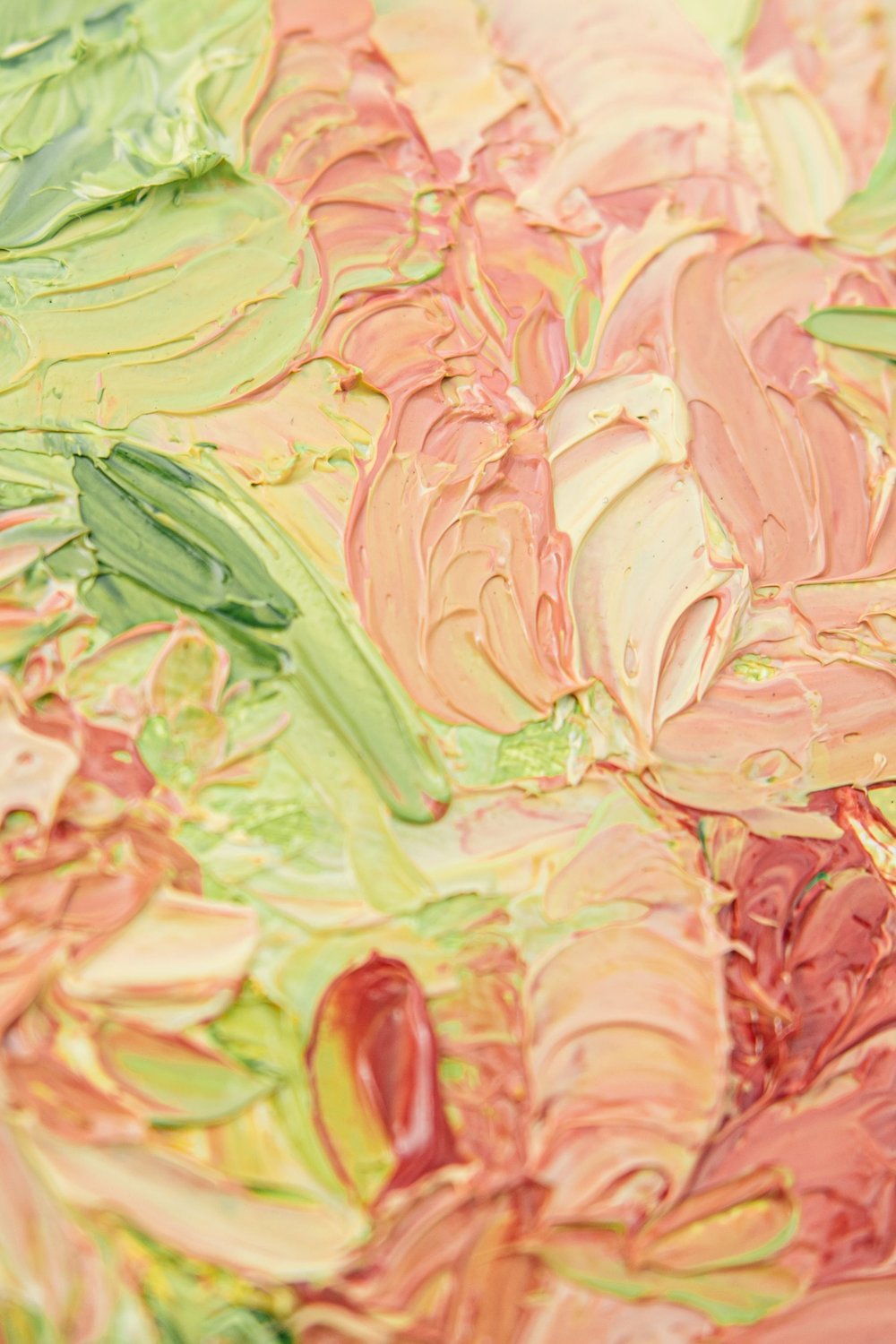 Impasto Thick Paint Floral Canvas Art - diy canvas art painting