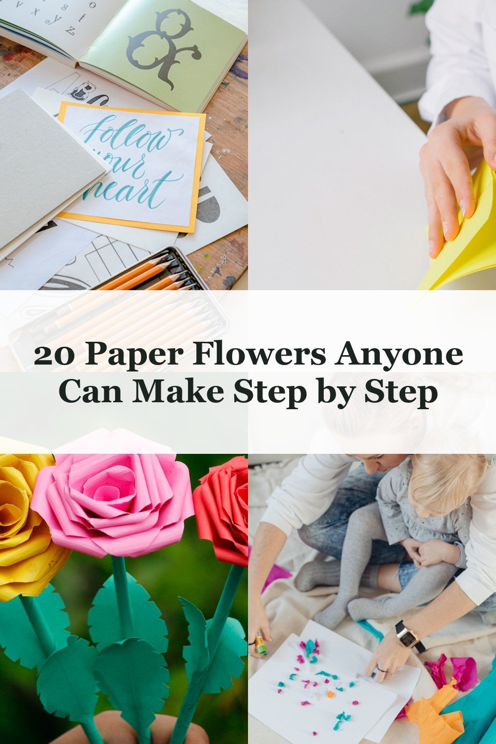 20 Paper Flowers Anyone Can Make Step by Step - how to make paper flowers step by step