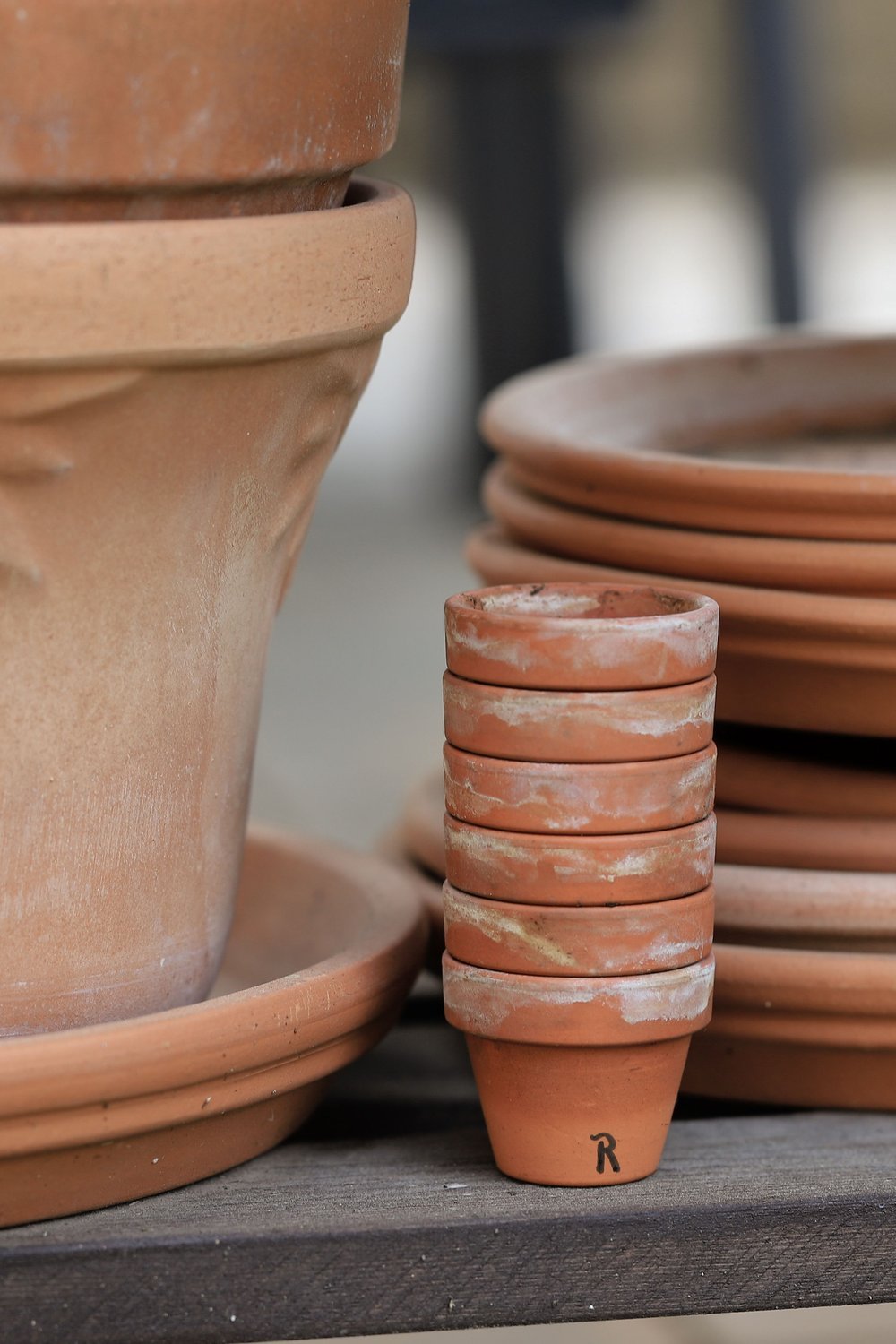 2. Stacked Terra Cotta Pot Fairy Garden Tower - outdoor fairy garden diy