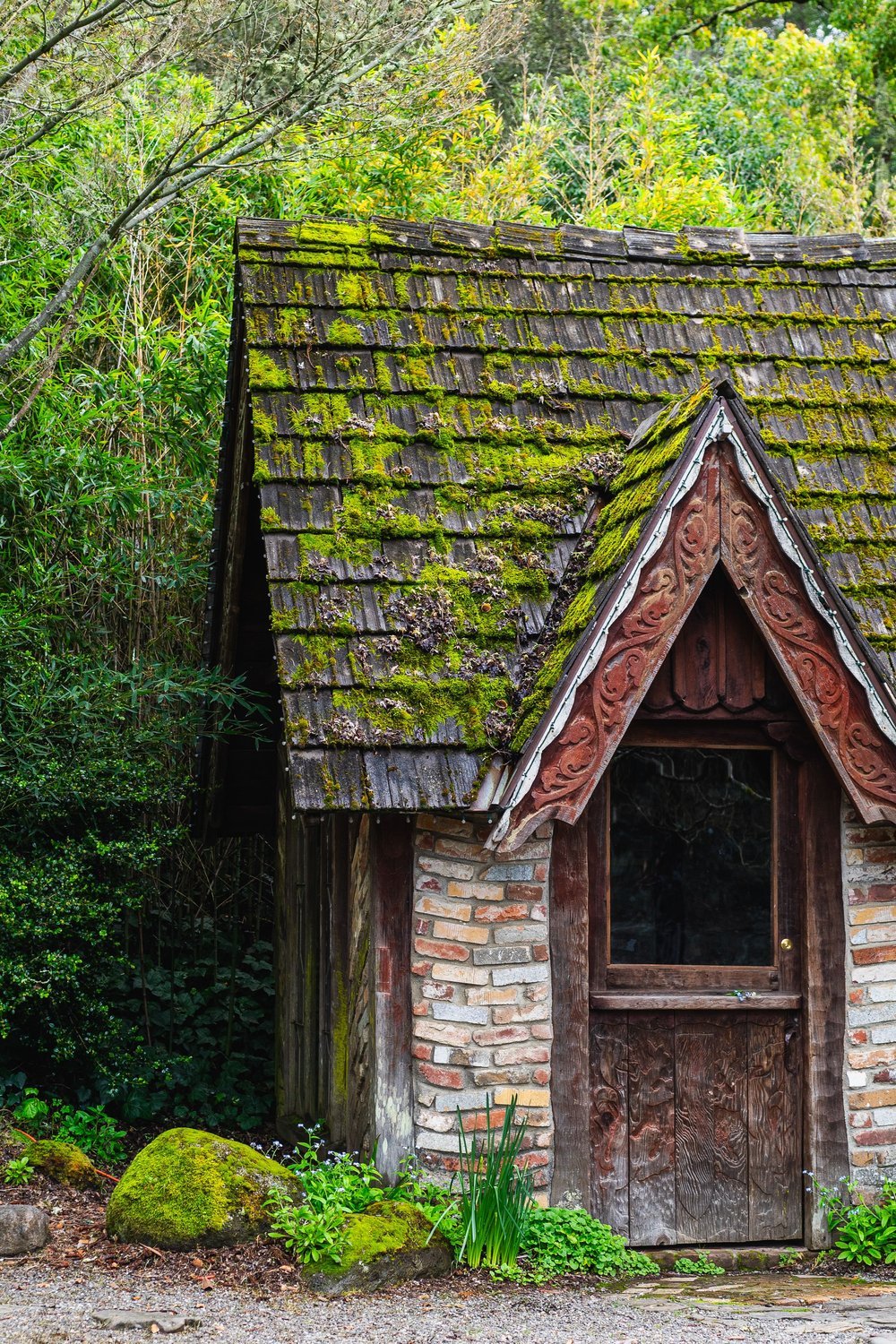 5. Miniature Stone Fairy Cottage Built From Garden Rocks - outdoor fairy garden diy