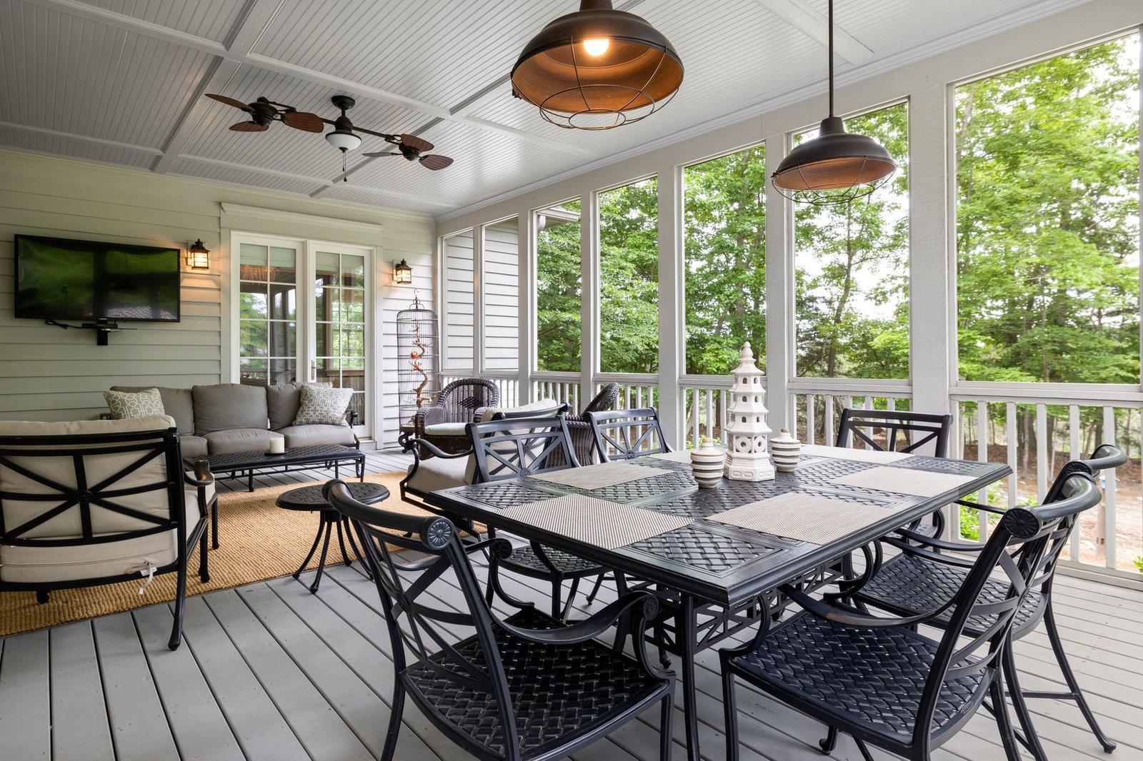 10. Add a Ceiling Fan or Outdoor Heating to Maximize Comfort - Outdoor Living Room Ideas