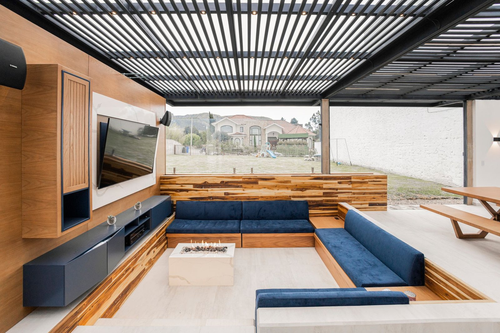3. Outdoor Living Room Ideas Using Pergolas as a Focal Structure - Outdoor Living Room Ideas