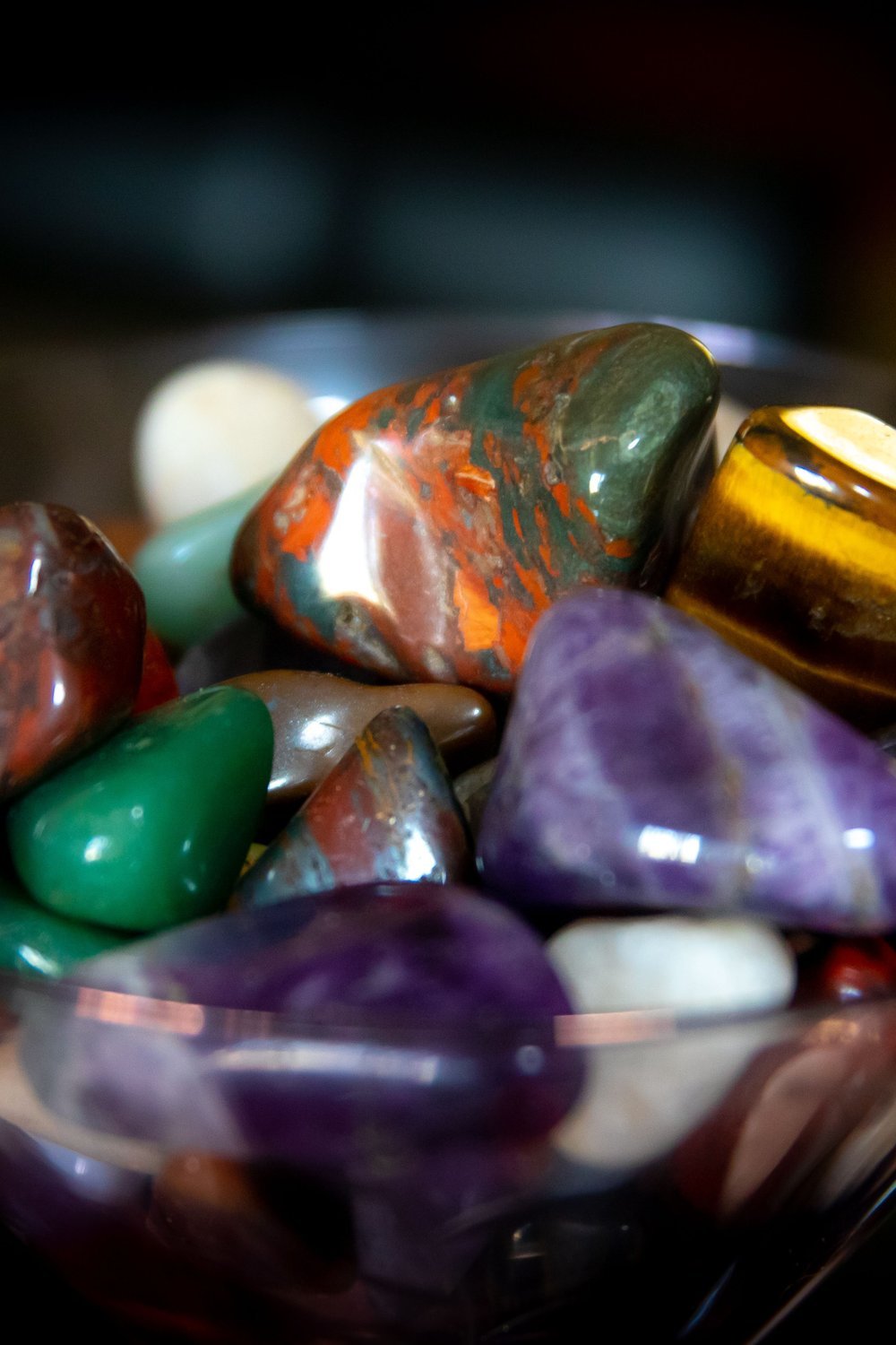 Painted Rock and Glass Gem Suncatcher for the Garden - suncatcher diy