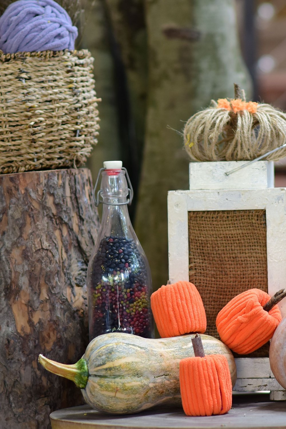 Yarn-Wrapped Wire Pumpkin Wreath for a Cozy Textured Look - wire pumpkin wreath diy