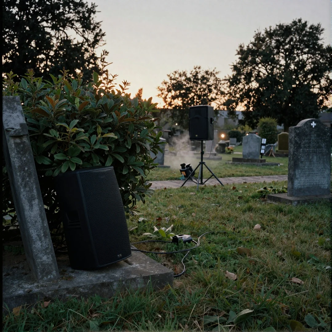 Sound Effects Setup - 19 spooky halloween outdoor ideas to transform your yard