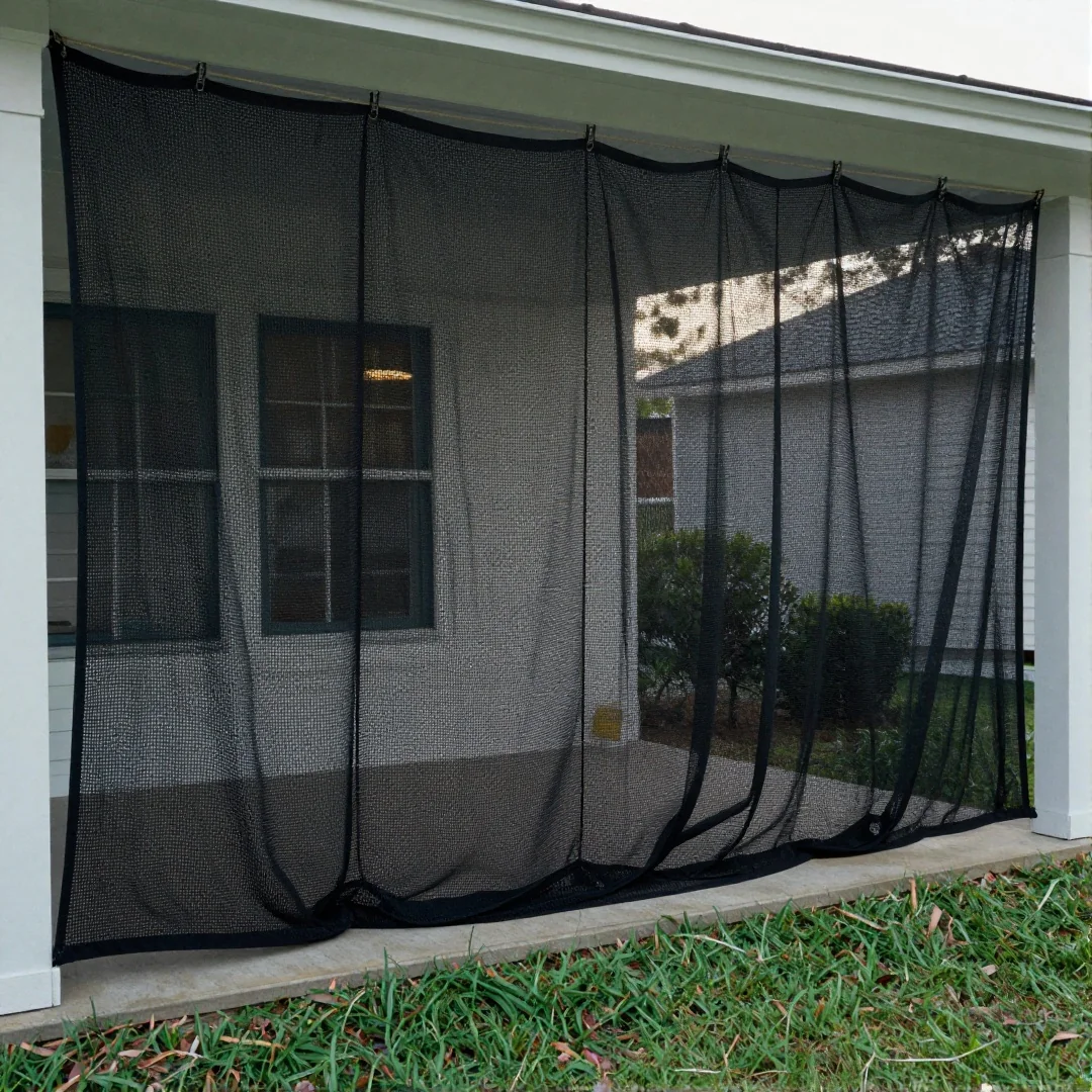 Black Netting Drapes - 19 spooky halloween outdoor ideas to transform your yard