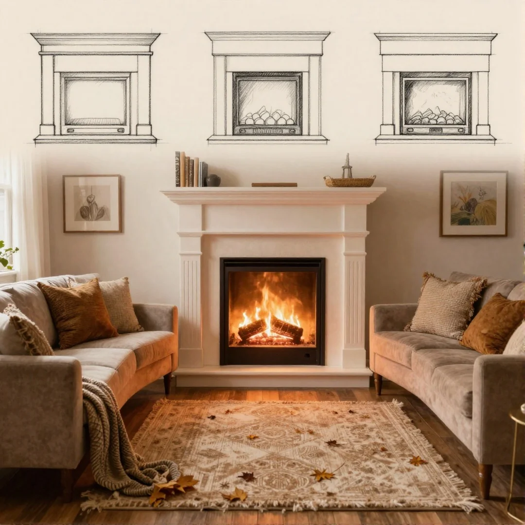 Cozy Fireplace Scene - 20 living room ideas a step by step drawing guide