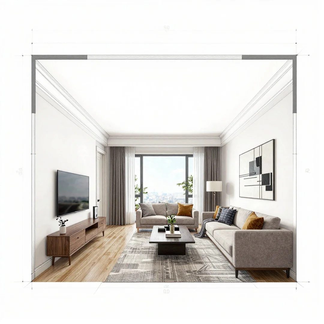 Floor Plan to Perspective - 20 living room ideas a step by step drawing guide
