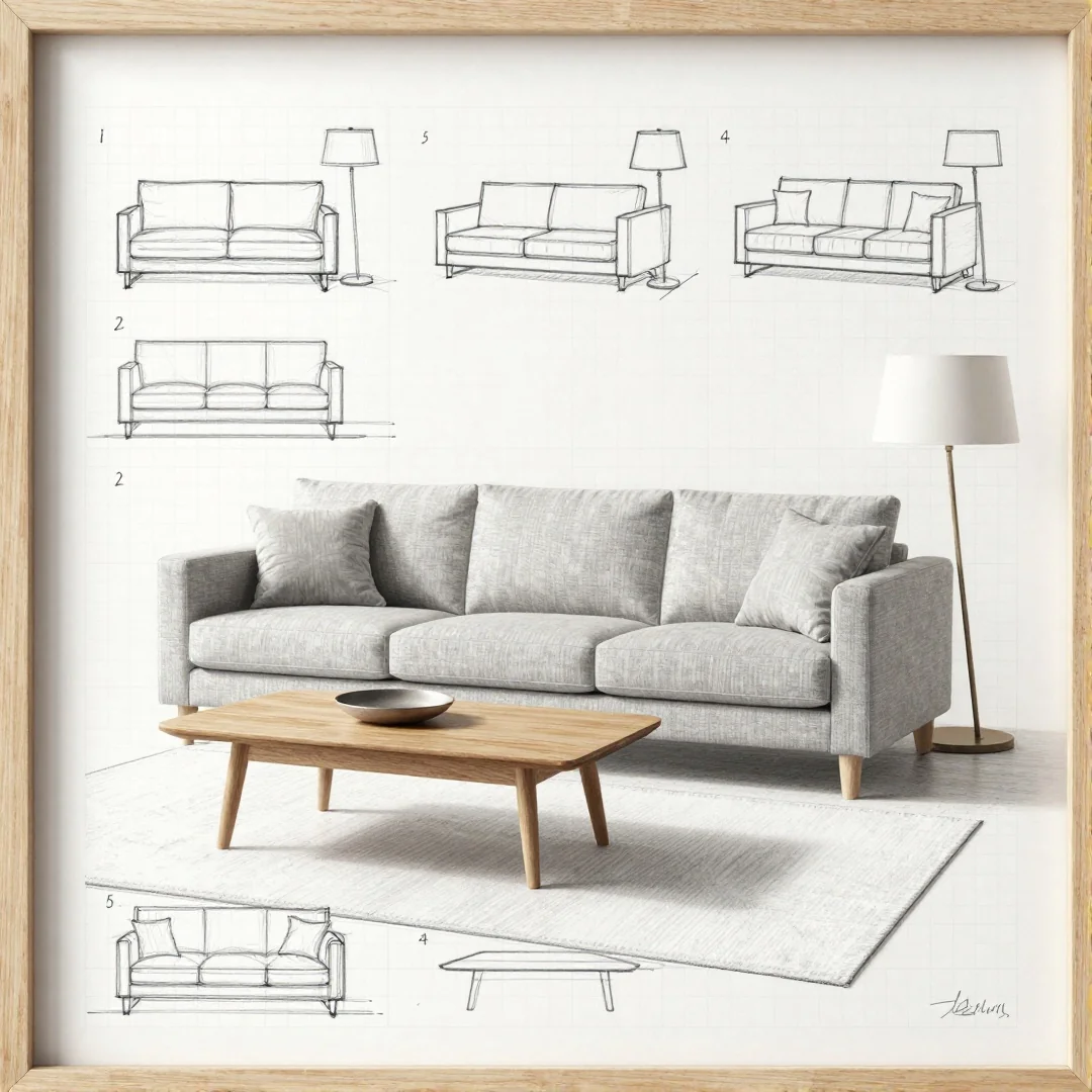 Minimal Furniture Study - 20 living room ideas a step by step drawing guide