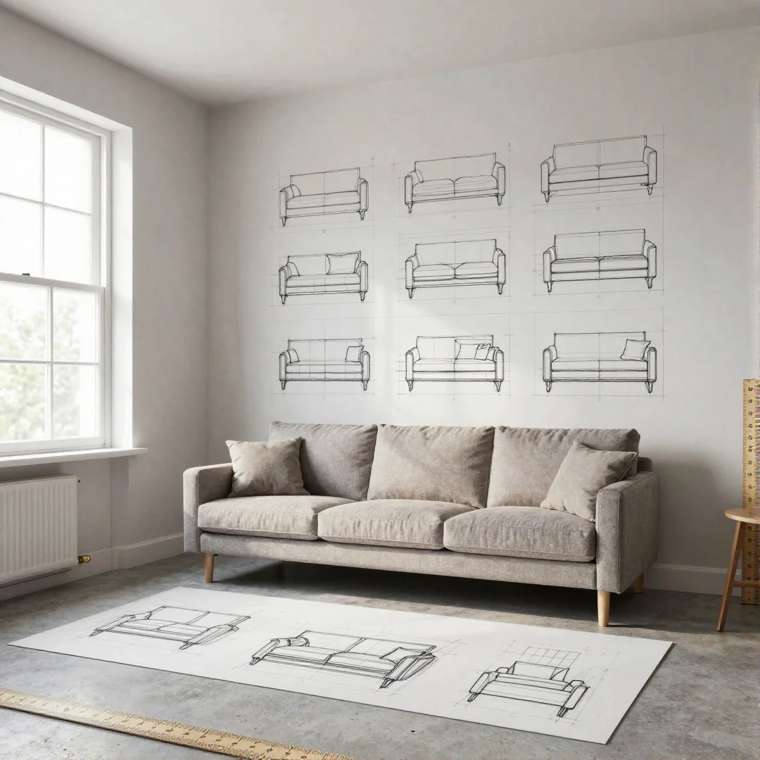 Two-Point Corner View - 20 living room ideas a step by step drawing guide