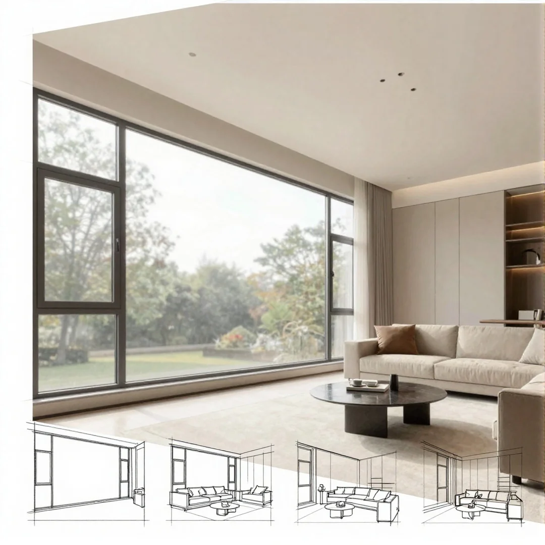 Window-Focused Layout - 20 living room ideas a step by step drawing guide