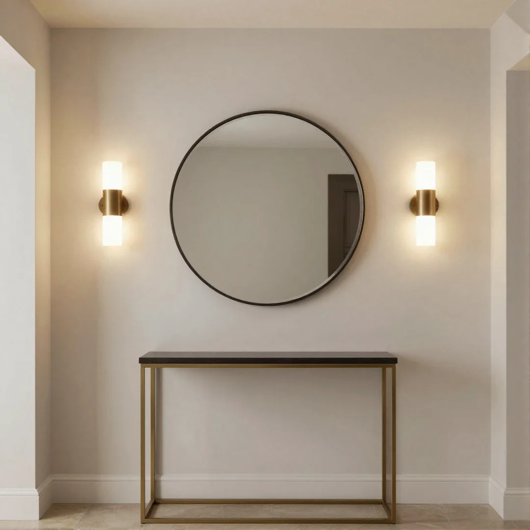 Statement Mirror Accent - 20 modern entryway drawing ideas