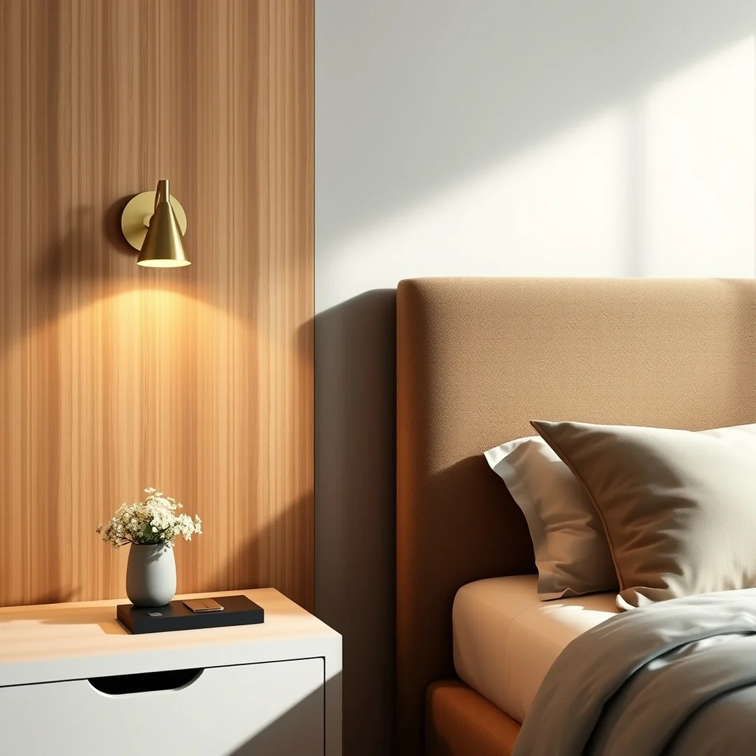Space-Saving Wall Sconces - 21 bedroom ideas for small rooms drawing and design tips