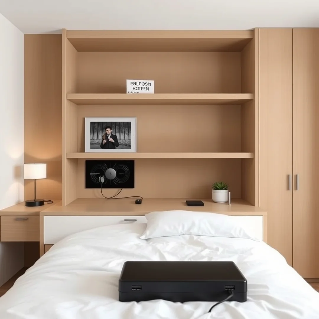 Hidden Cord Storage Solutions - 21 bedroom ideas for small rooms drawing and design tips