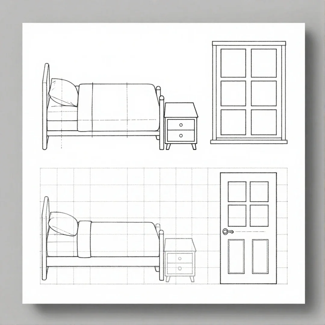 Printable Traceable Template - 22 bedroom designs a step by step guide to drawing stylish spaces