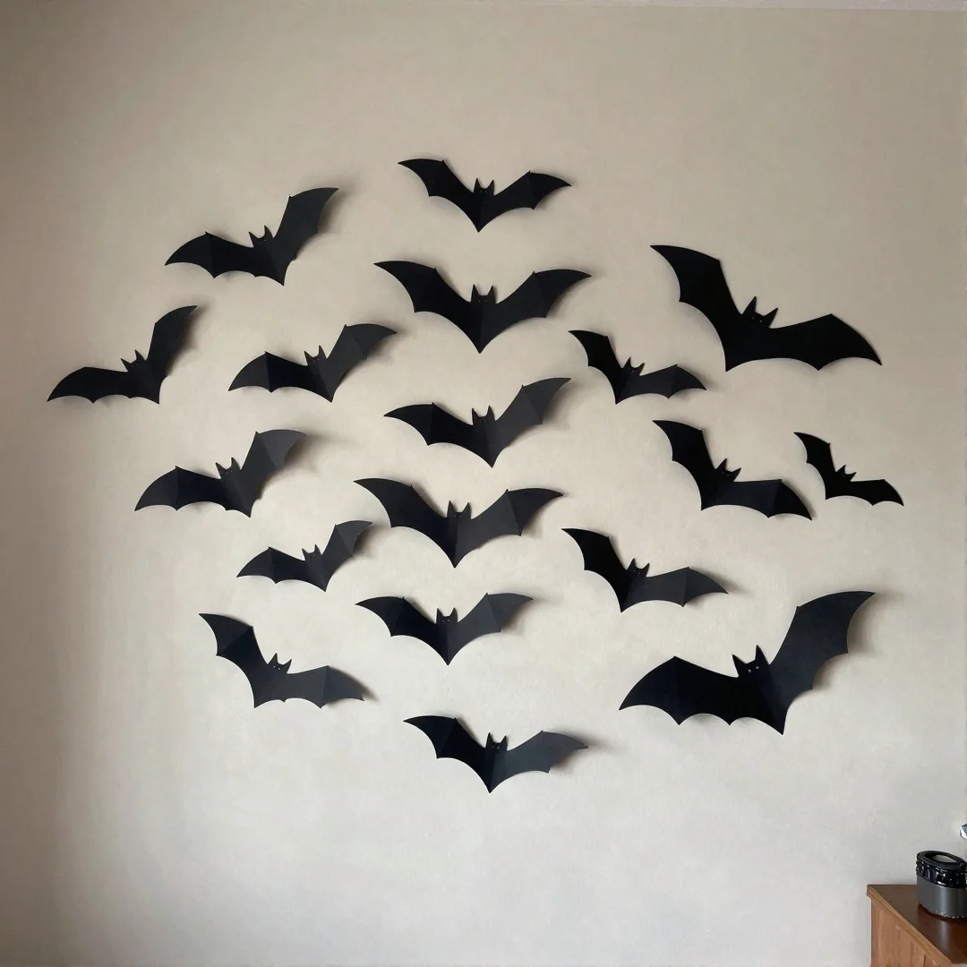 DIY Paper Bats - 22 halloween indoor decor ideas