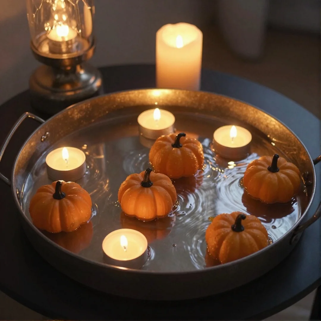 Floating Candle Tray - 22 halloween indoor decor ideas