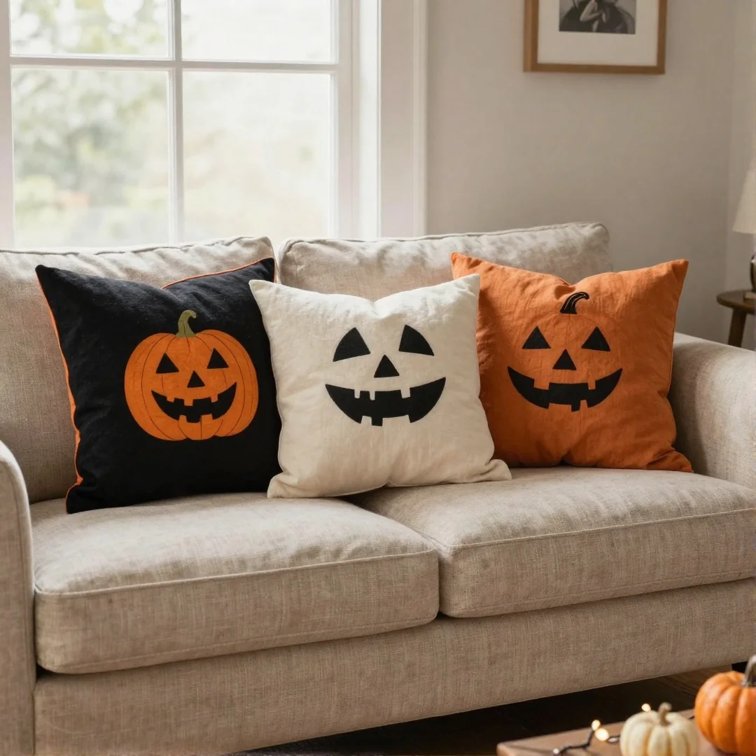 Halloween Throw Pillow - 22 halloween indoor decor ideas