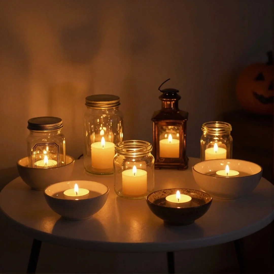 LED Tea Light Candles - 22 halloween indoor decor ideas
