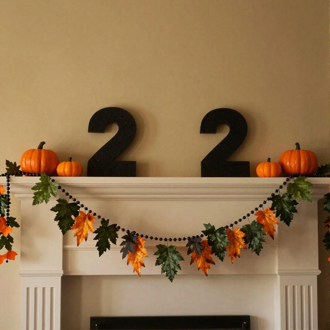 Mantel Garland - 22 halloween indoor decor ideas