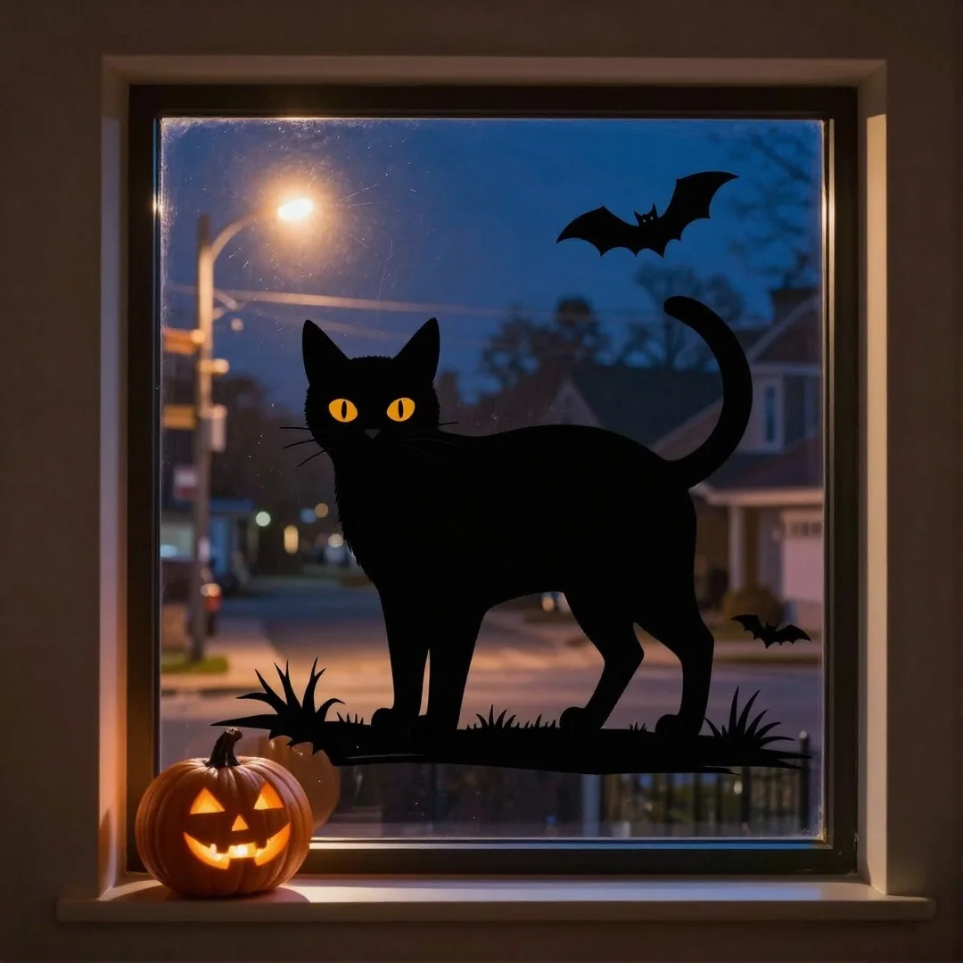 Window Silhouette Decals - 22 halloween indoor decor ideas