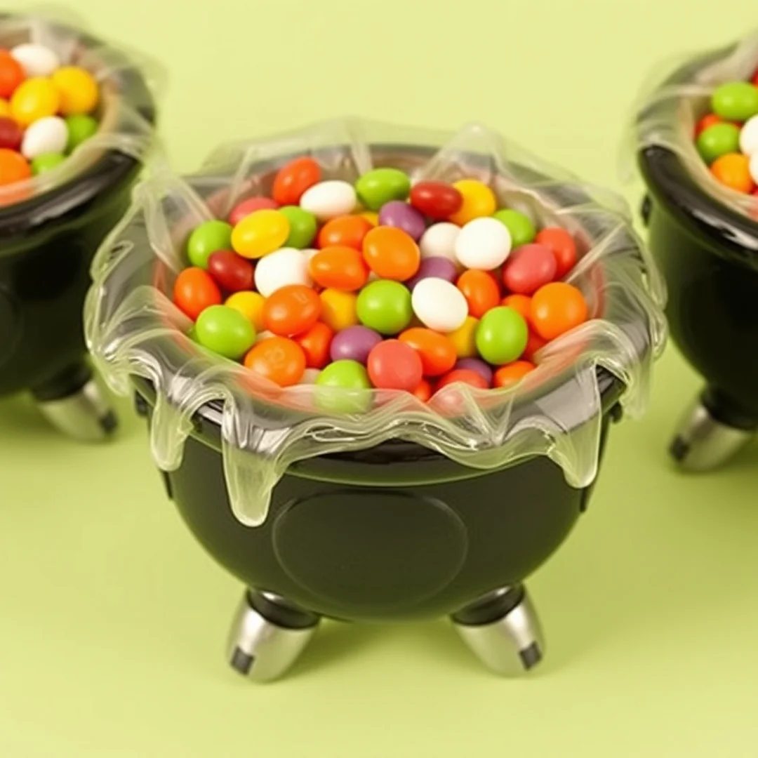 Cauldron Candy Bowls - 22 office halloween decorations that will transform your workplace