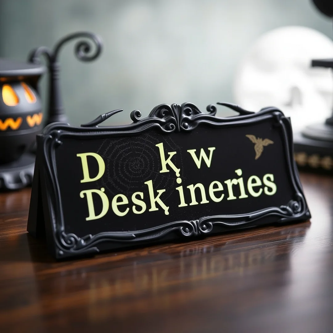 Spooky Desk Nameplates - 22 office halloween decorations that will transform your workplace