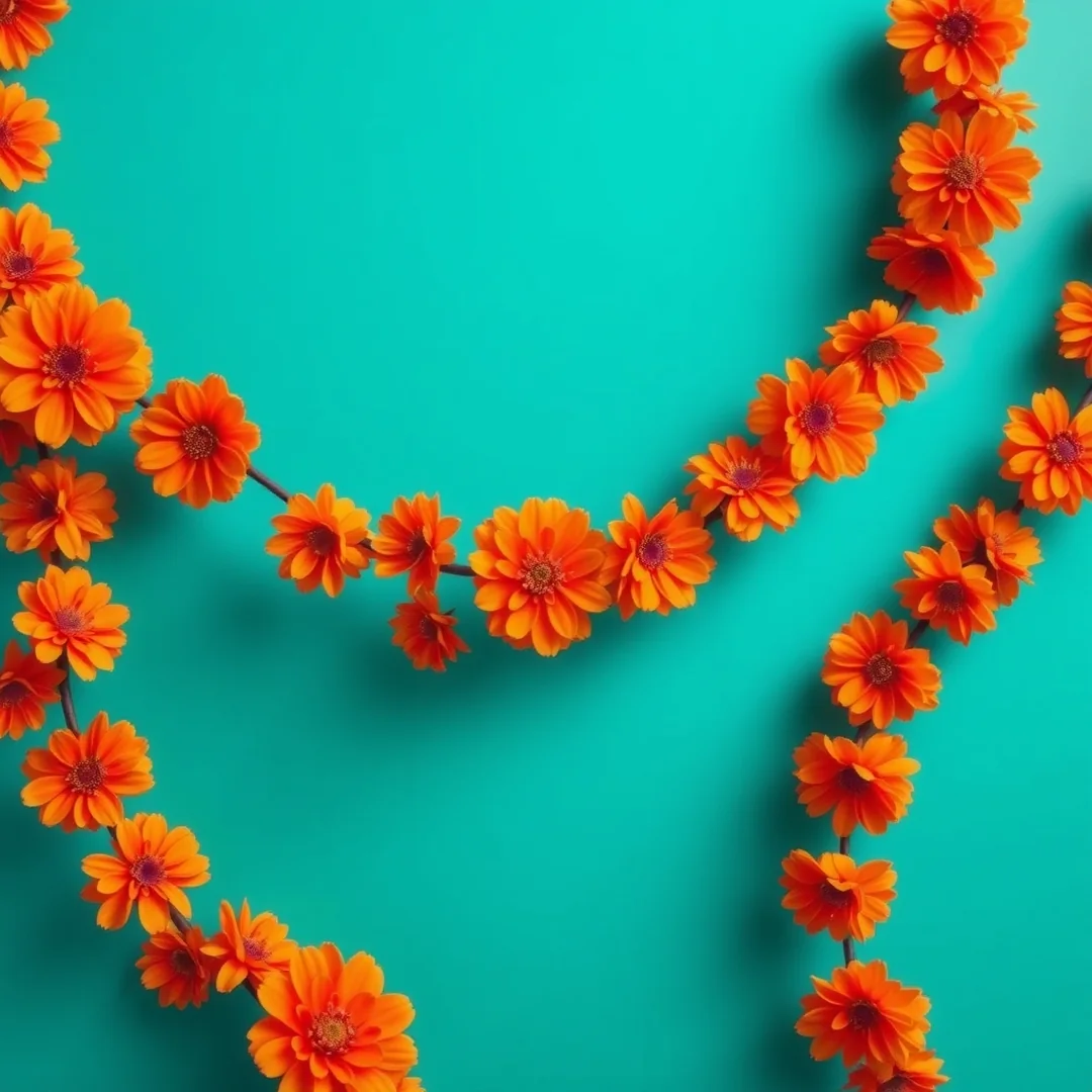 Orange Floral Garlands - 22 office halloween decorations that will transform your workplace