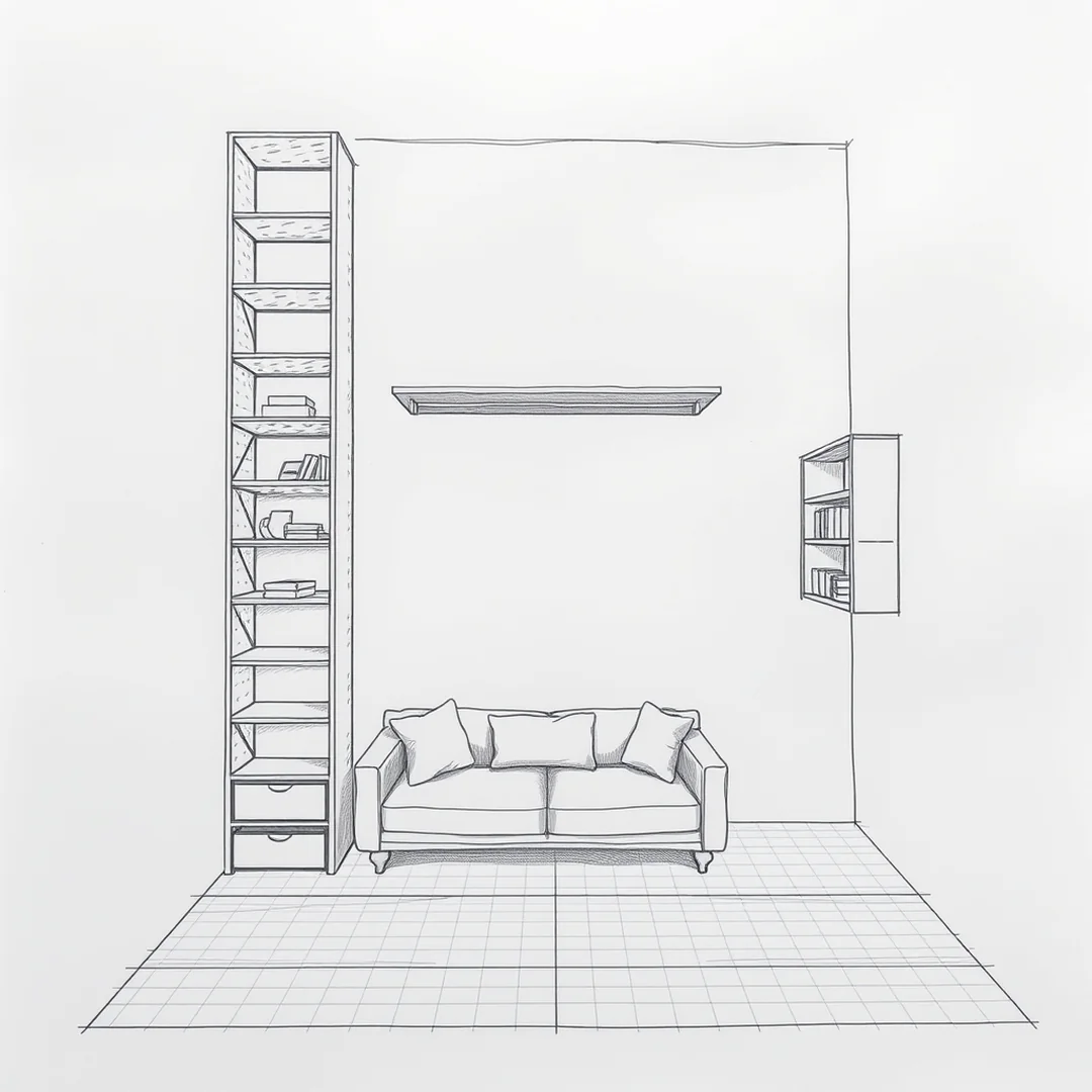 Drawing Vertical Storage - 23 apartment living room drawing ideas a creative guide